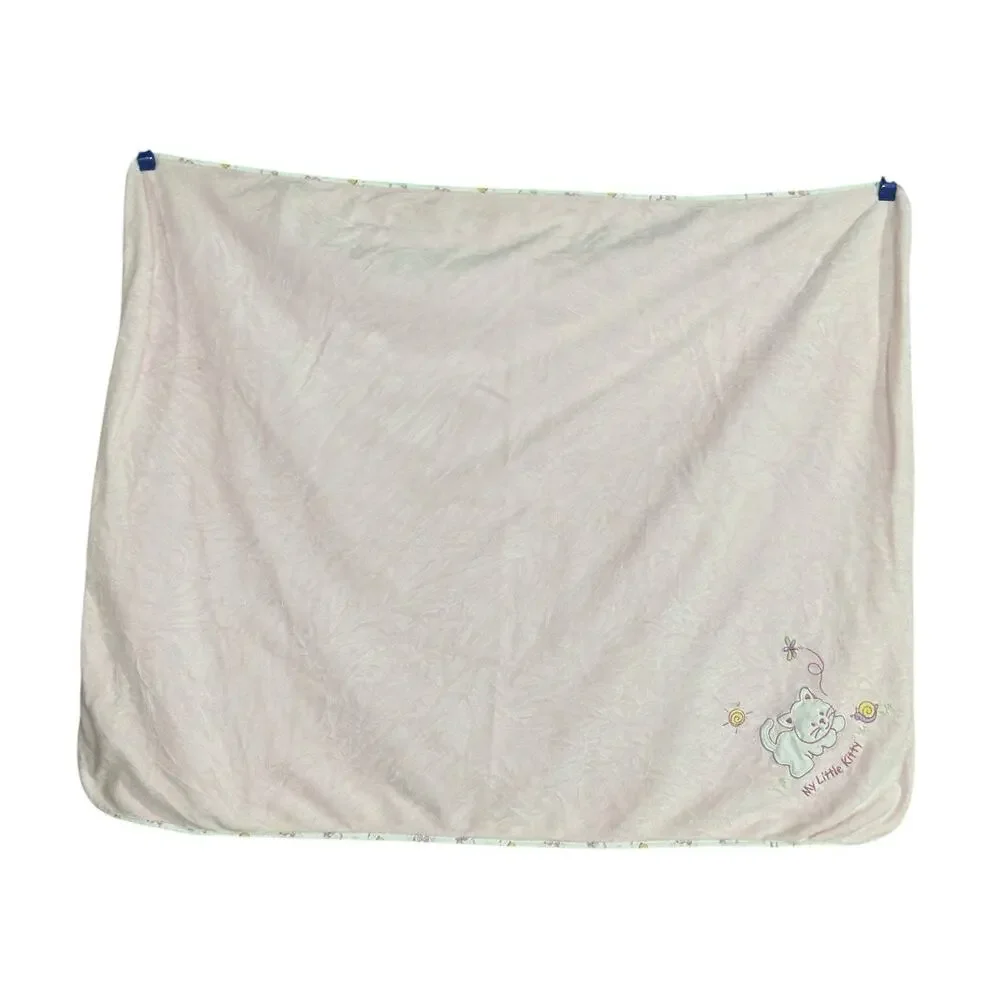 HW Carter & Sons “My Little Kitty” Puppy Snail Pink Baby Blanket